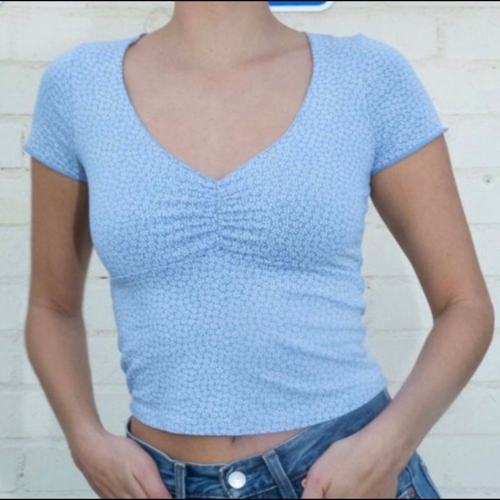Brandy Melville Blue Floral Top
